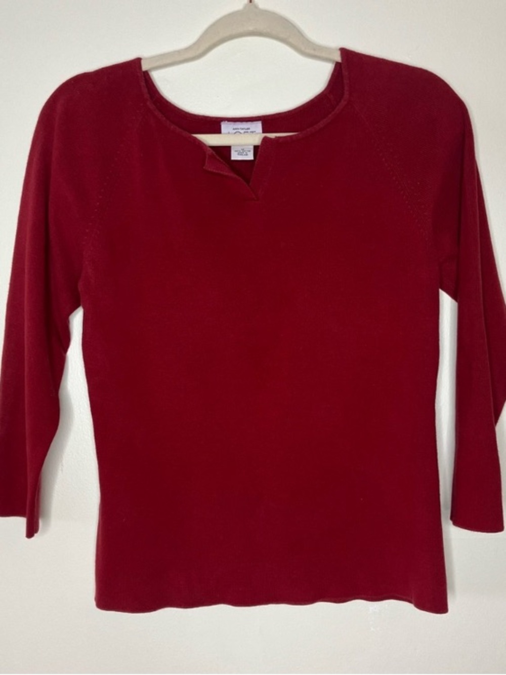 Vintage Loft red cotton 3/4 sleeve top M